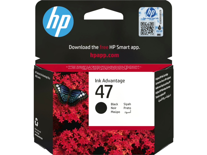H6ZD21AE HP #47 BLACK ORIGINAL INK CARTRIDGE for HP DESKJET INK ADVANTAGE ULTRA 4825/4826/4877 1300 PAGE YIELD